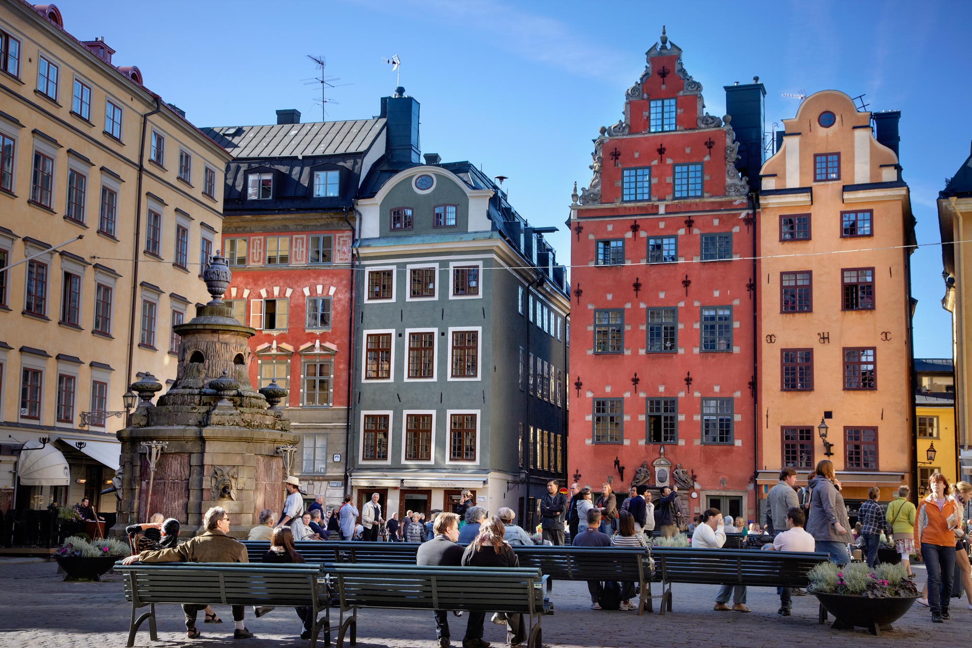 The great square of Stortorget, in Gamla Stan Stockholm Sweden.